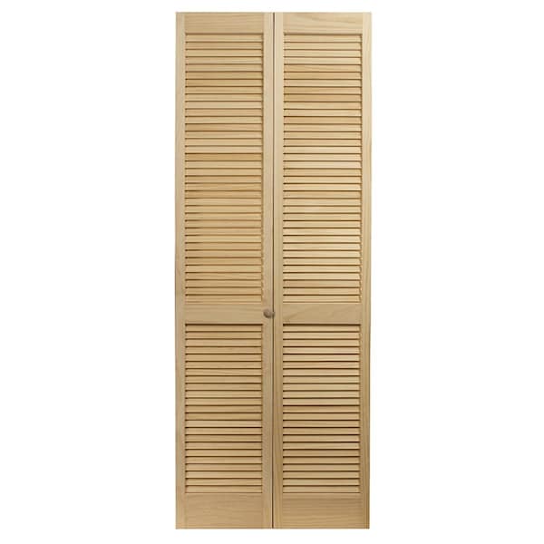 Awc 24 x 80.5 in. Model 104 Louvered Unfinished Wood Bifold Door 810420 - main